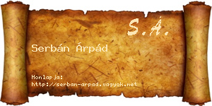 Serbán Árpád névjegykártya