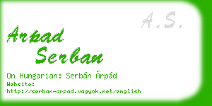 arpad serban business card